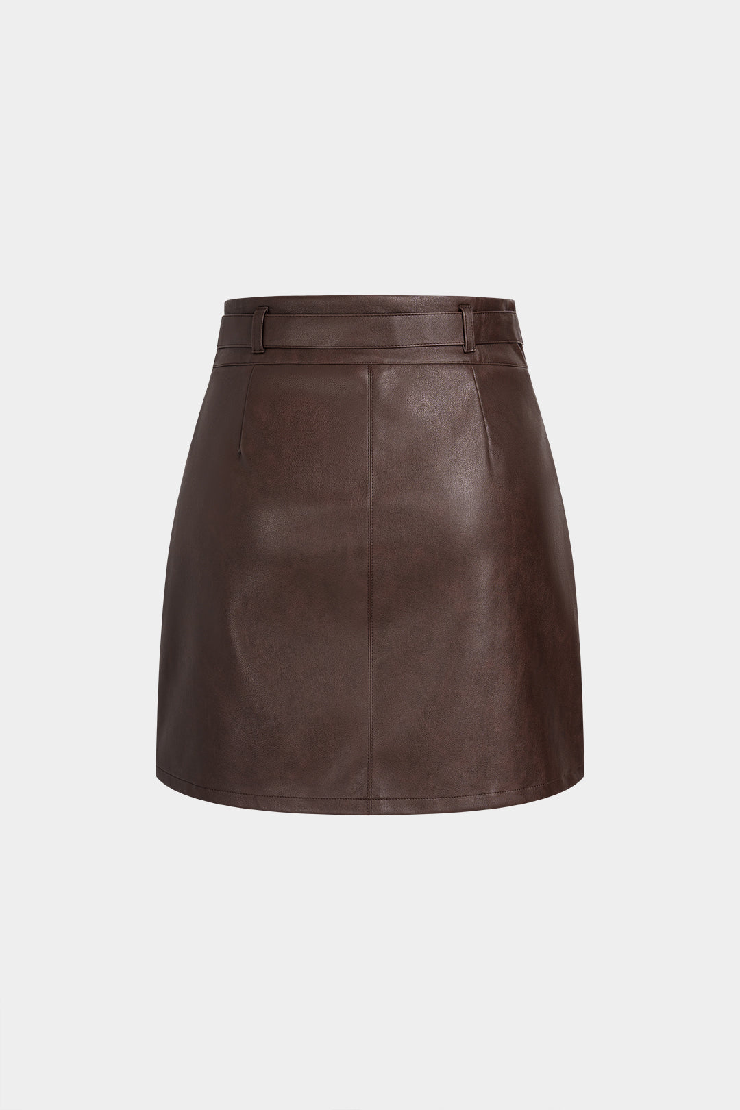 DressNovel Faux Leather Belted Mini Skirt