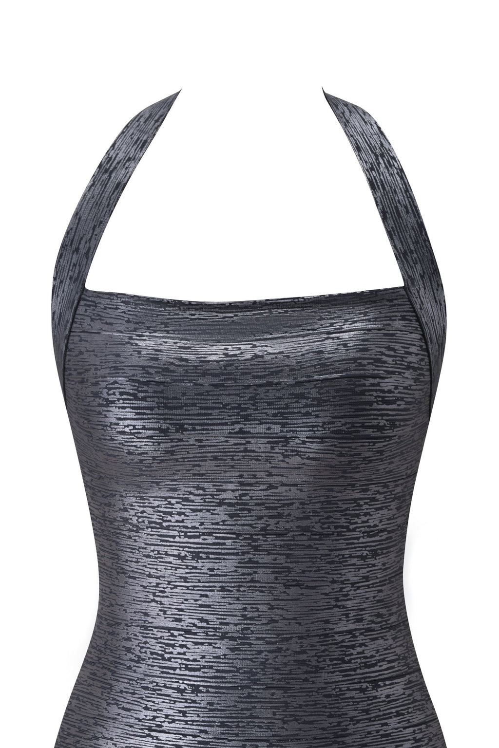 DressNovel AIDEN PLATINUM BANDAGE MINI DRESS - CHARCOAL