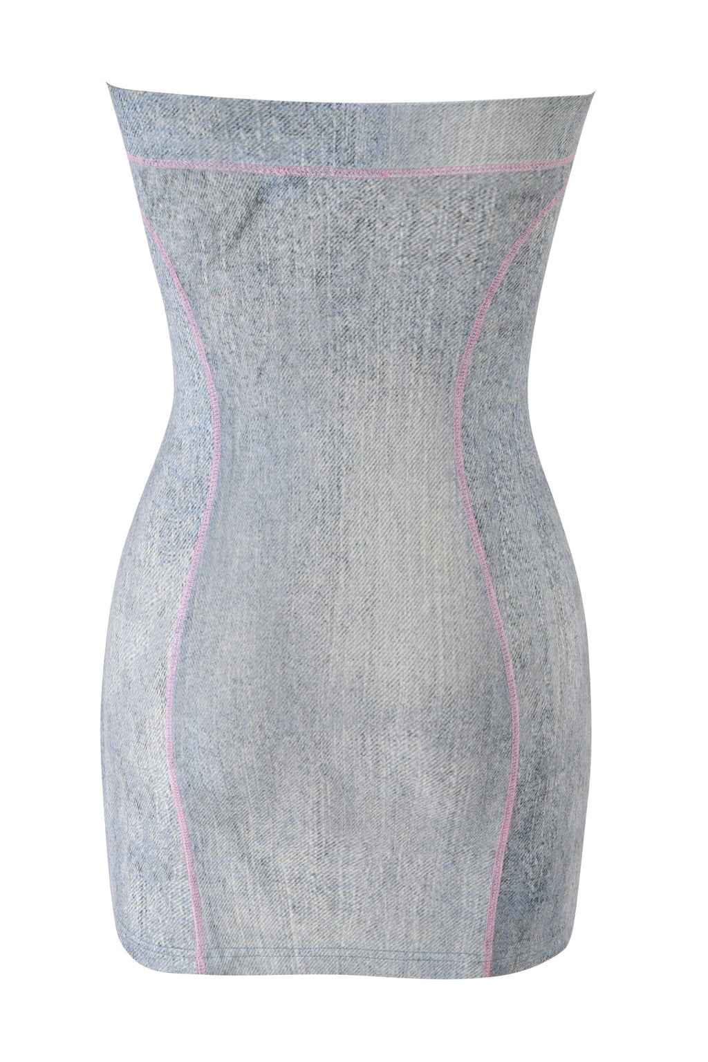 DressNovel BLARE TUBE MINI DRESS - DENIM TROMPE L'OEIL